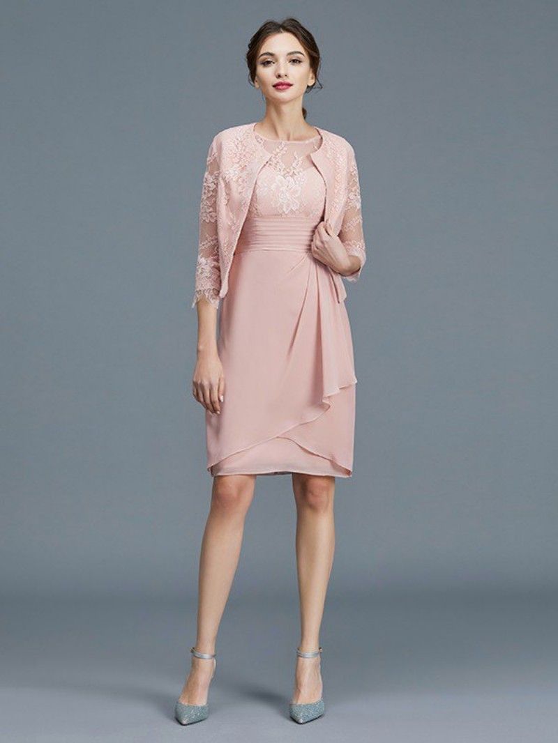 pink chiffon mother of the bride dresses