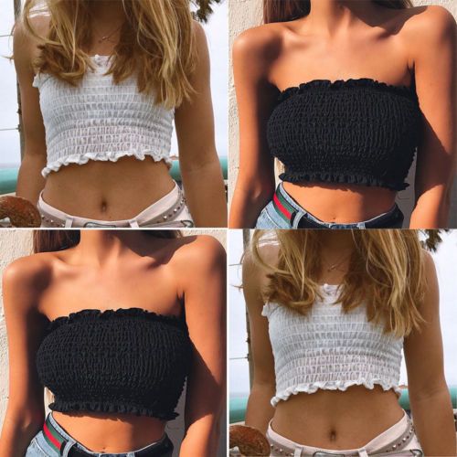strapless bra crop top