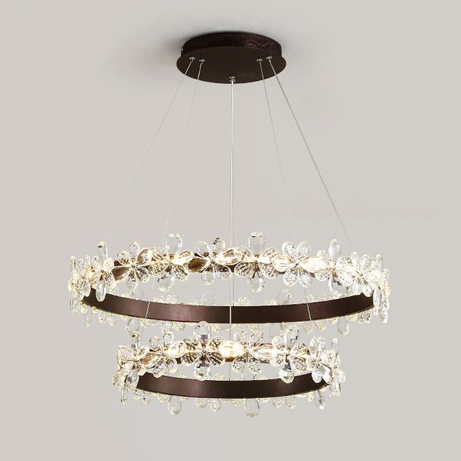 Modern Crystal Chandelier Lighting Luxury Brown Pendant Lamps Adjustable Circle Chandeliers Lights For Living Room Bedroom Dinning Room Chandelier Chain Swag Chandelier From Lightzone 366 34 Dhgate Com