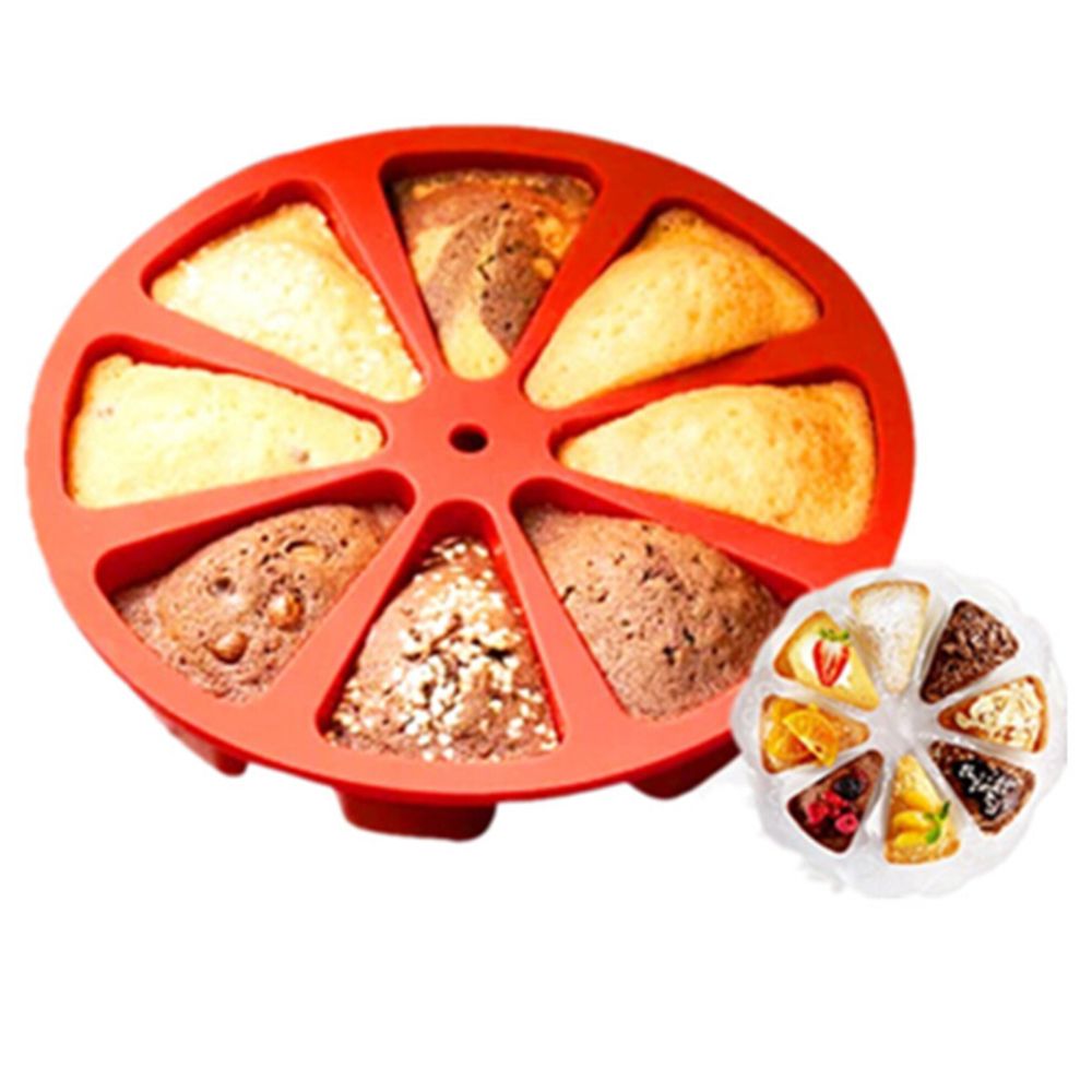8 Cavity 3D Orange Silicone Cake Mold Baking Mold Cupcake Mousse DIY Tool Mould