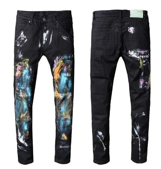 black painted pants