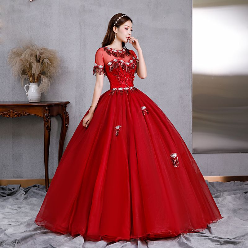 vestido medieval borlas rojas de vino freeship de lentejuelas vestido de baile medieval renacimiento Sissi
