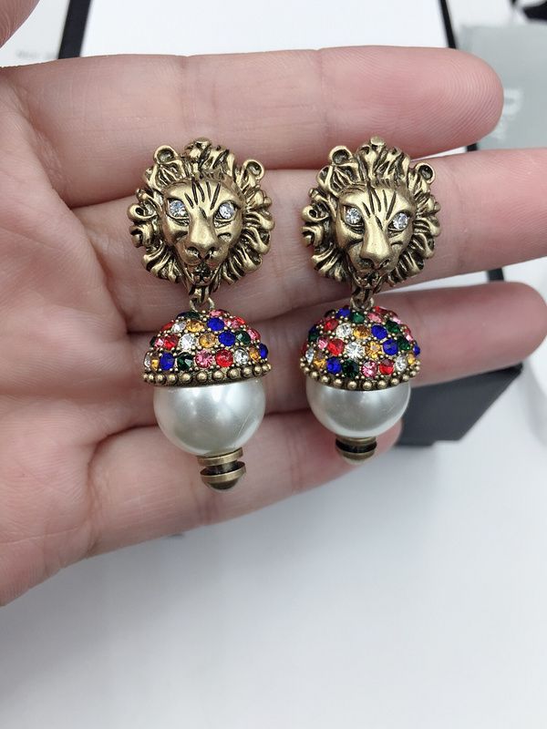 2020 New statement earrings crystal BY GUCCI lion head stud Earrings for  party fashion earring