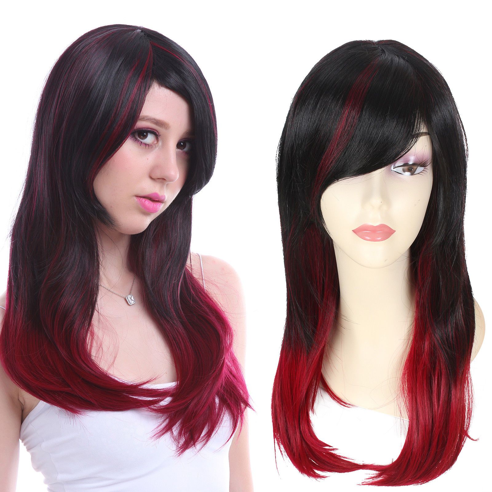 red and black wig