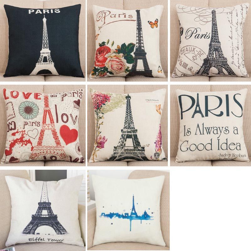 Vintage Paris Eiffel Tower Linen Sofa Car Pillow Case Cushion Cover Home Decor Indian South Asian Décor Pillows - Eiffel Tower Bedding South Africa Vintage Paris Eiffel Tower Linen Sofa Car Pillow Case Cushion Cover Home Decor Indian South Asian Décor Pillows - Eiffel Tower Bedding South Africa