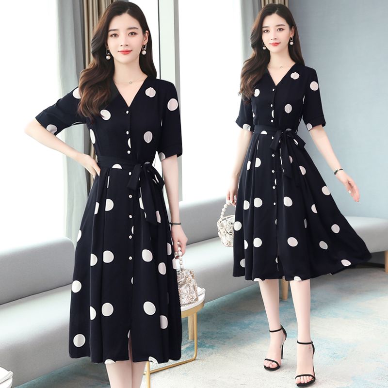 black polka dot dress new look