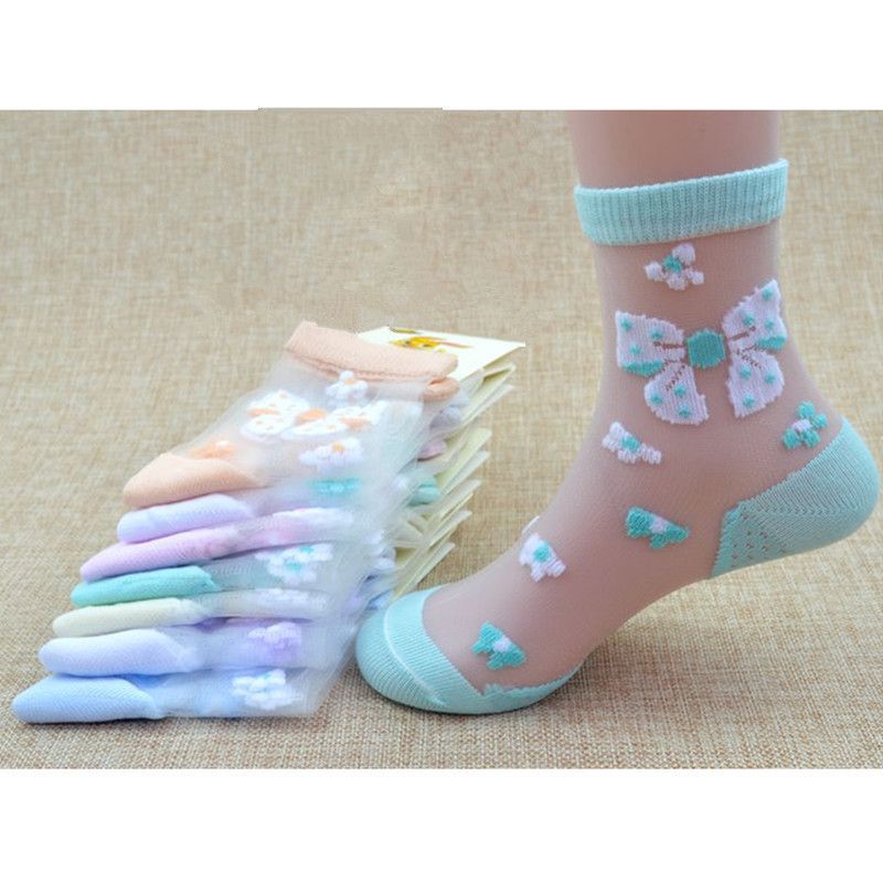 Acheter Pas Cher 1 Ete Filles Belle Papillon Cristal Soie Chaussettes Enfants Enfants Bebe Fille Mesh Floral Elastique Dentelle Fleurs Chaussettes Du 5 62 Fr Dhgate