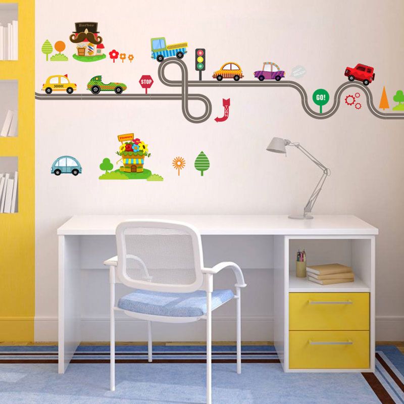 New Cartoon Car Wall Stickers Removable Art Decal Kids Room