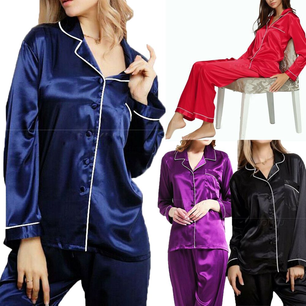 2021 New Arrival Sexy Ladies Luxury Long Sleeve Satin Night Shirt ...