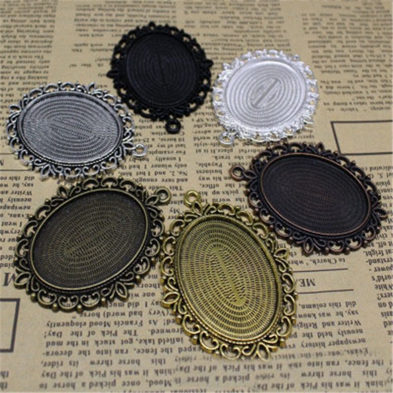 Lot de 5 cabochons en verre 30x40mm