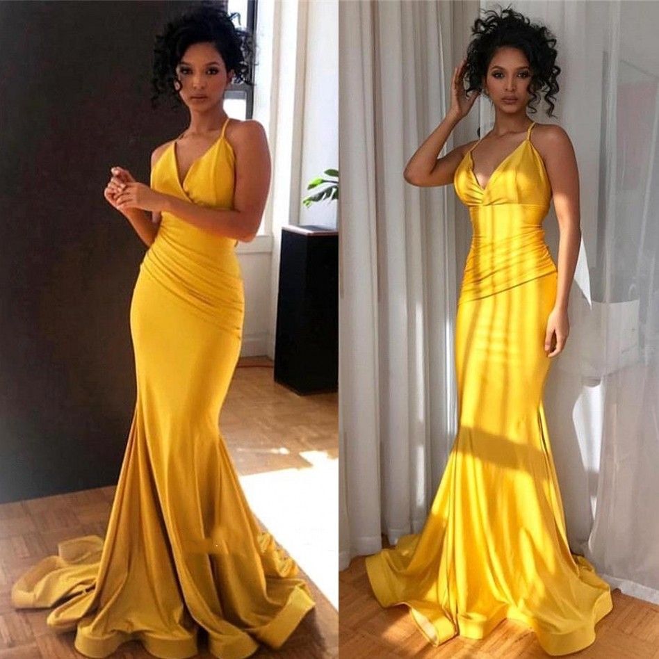 yellow evening gowns