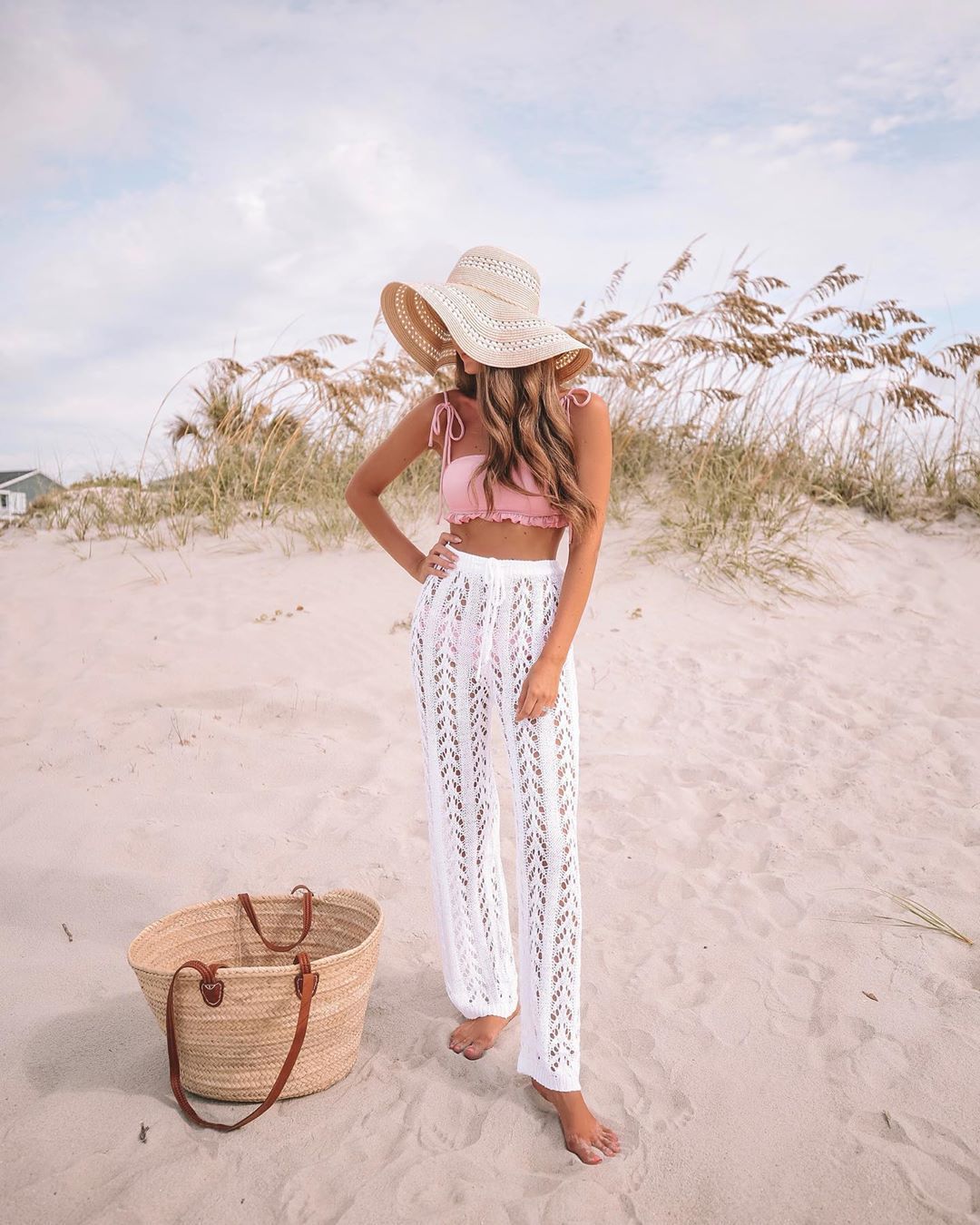 Women Sexy Crochet Net Pants Knitted 