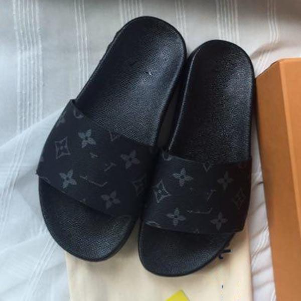 Louis Vuitton LV Lastest WATERFRONT MULE женщины Luxe Повседневных Слайды  лето Широкой плоский ПВХ мужской Дизайнерская обувь Мода Prism Радуга  Скользкие Сандалии тапочка
