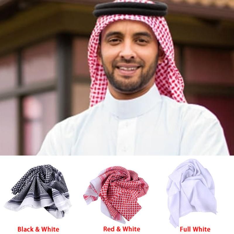138*138cm Men Muslim Headwear Plaid 