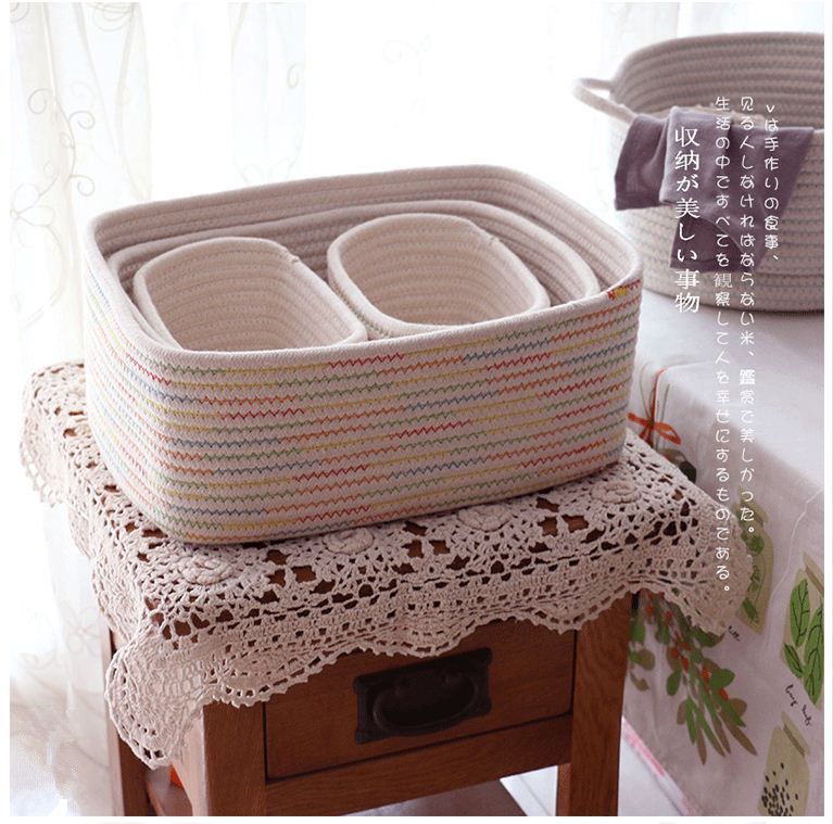 Comercio al por almacenamiento de algodón Canasta de almacenamiento Canasta de almacenamiento