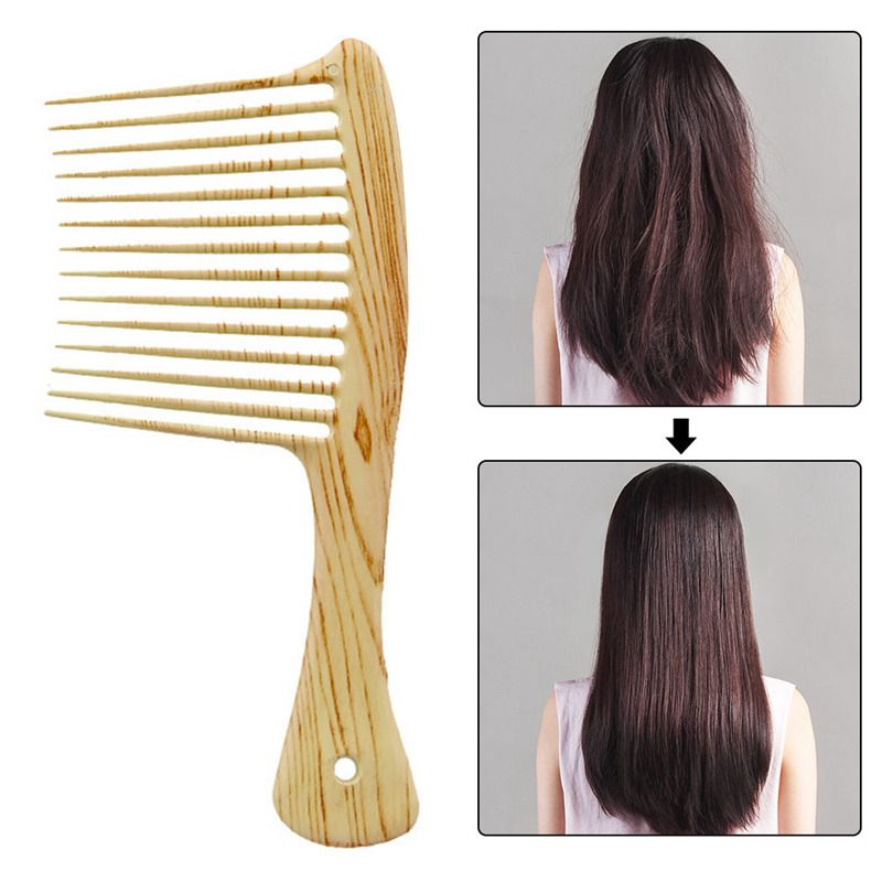 Boutique Large Green Sandalwood Wide Tooth Comb Coarse Tooth
