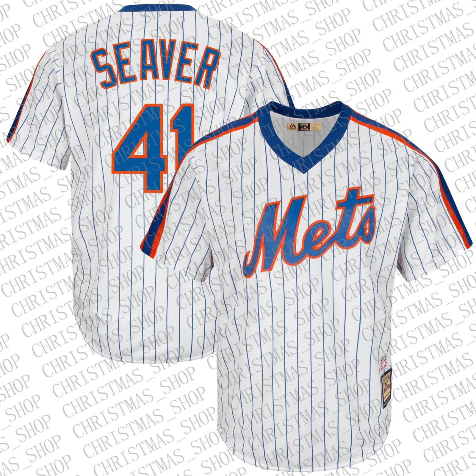 Tom Seaver White/Royal Jerseys Stitched 