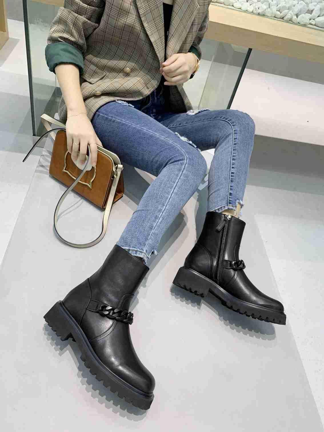 low heel martin boots