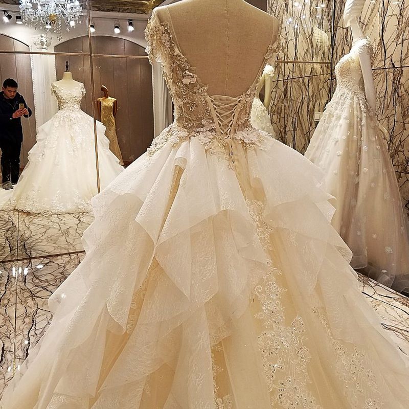 Organza vestidos de novia de primavera El precio al por mayor más nuevo vestido de