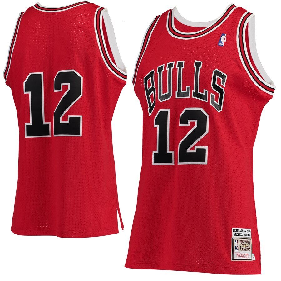 Men ChicagoBulls 12 MichaelJordan Mitchell & Ness Red