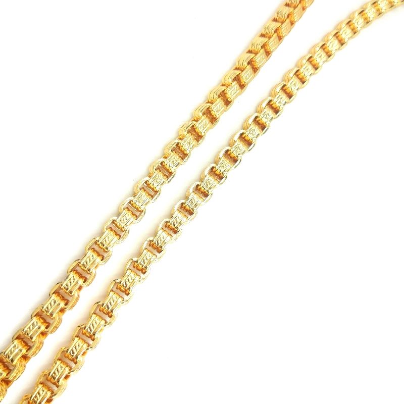 Gold Stainless Steel Box Chain Necklace 