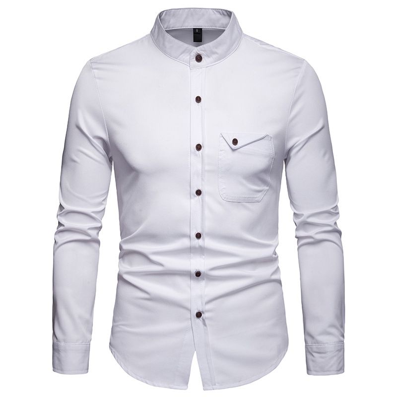 mens mandarin collar shirt casual