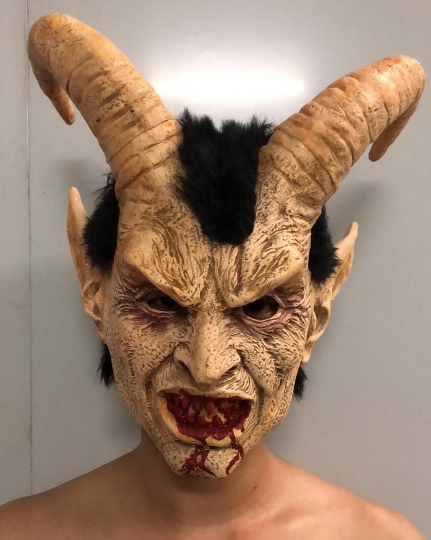 Halloween Scary mask demon devil Lucifer Horn latex Masks Party Horrible Masks