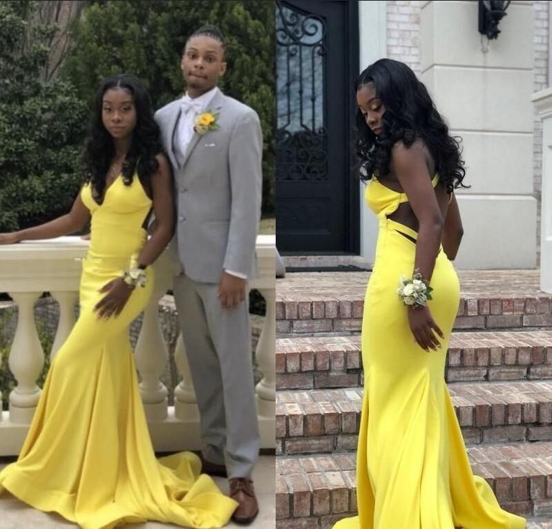 yellow prom dresses black girl