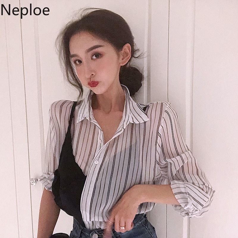 Compra Blusas De Mujer Camisetas Sling Neoe Rayado Rayado Rayado Camisa  Irregular Falso Dos Piezas Mujeres Coreanas Blusa De Manga Larga 2021  Primavera Flojo BL Barato | Entrega Rápida Y Calidad | Es.Dhgate