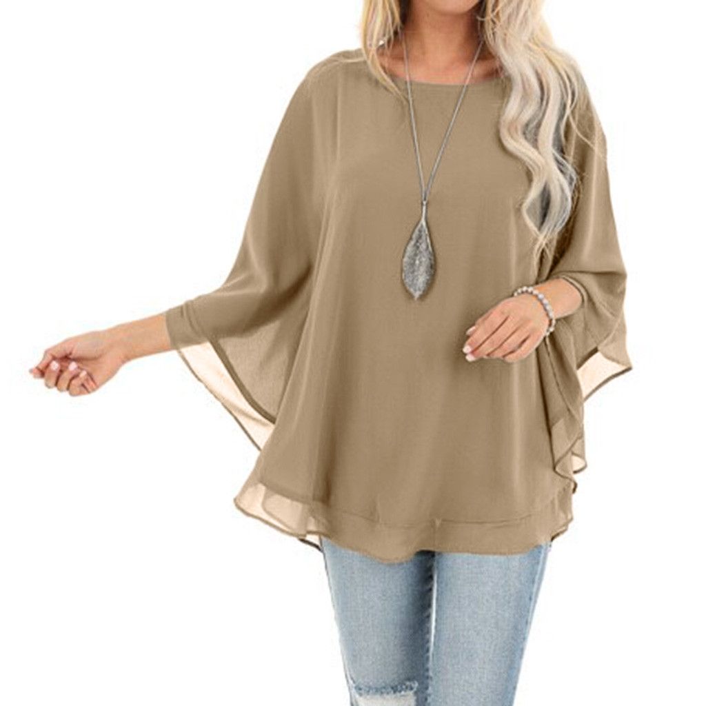 Womens Blouses \u0026 Shirts Fashion Chiffon 