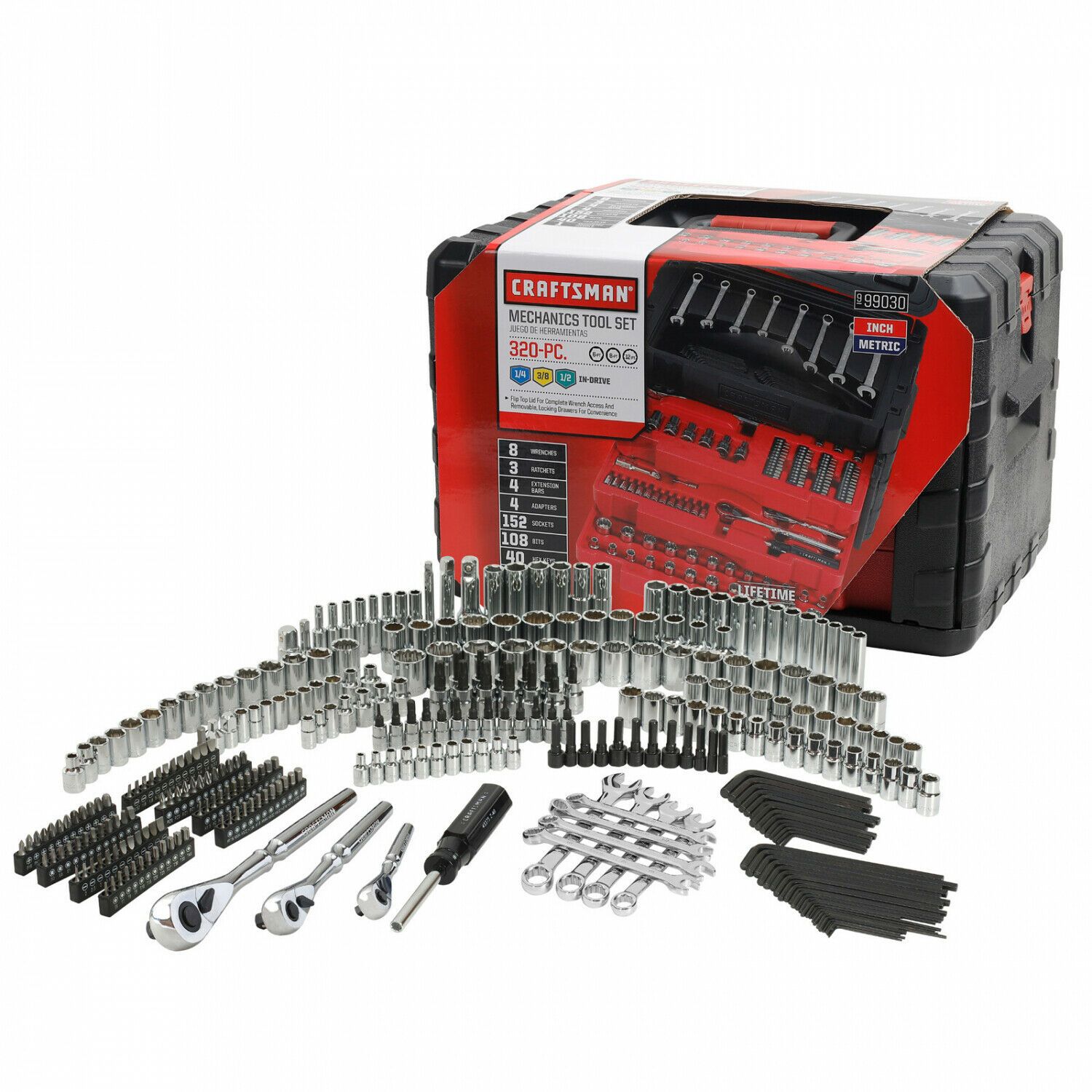2019 Craftsman 320 Pack Machine Tool Set Set 3 Drawer Sae Meal