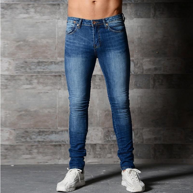 Jeans For Men Blue Hip Hop Long Stretch Jeans Hombre Slim Fit Fashion Tight Streetwear Male Pants From $30.12 | DHgate.Com