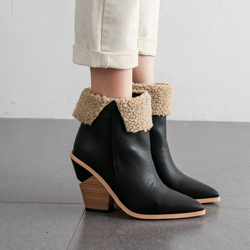 womens black western ankle boots