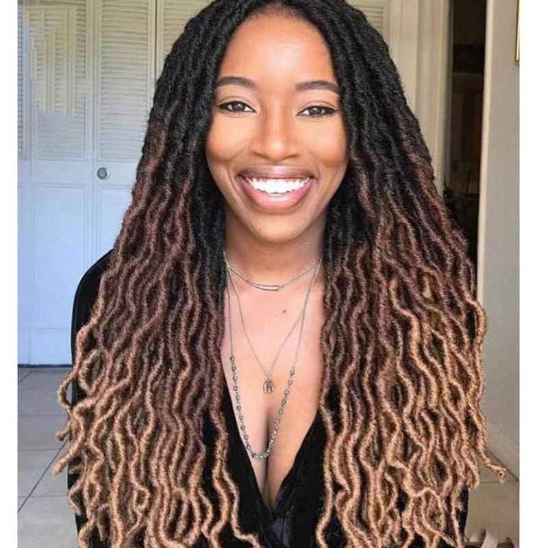 Crochet Braids 18'' Natural Faux Locs Crochet Braid 100% Premium Fiber Synthetic Hair African Roots Hair Extensions Crochet Braids 18'' Natural Faux Locs Crochet Braid 100% Premium Fiber Synthetic Hair African Roots Hair Extensions