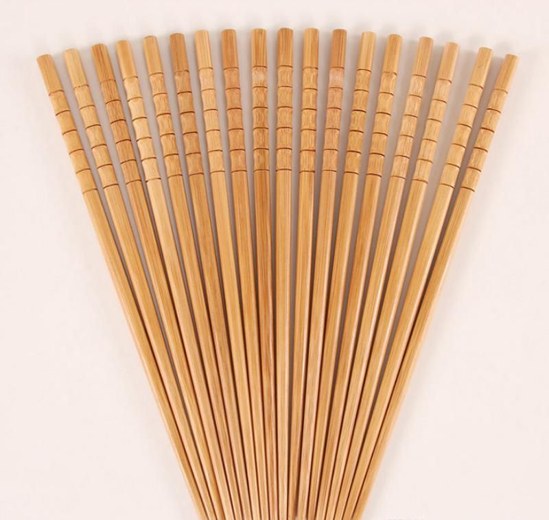 Natural Bamboo Woods Chopsticks Carbonizations ChopSticks Reusable Sushi Stic&+