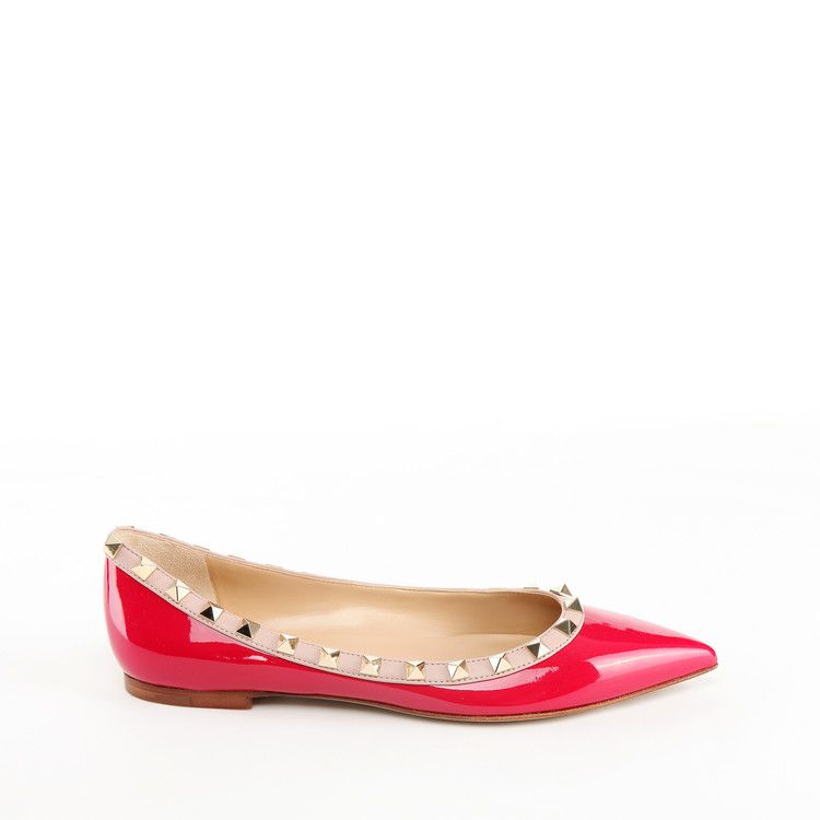 red bottom flat shoes