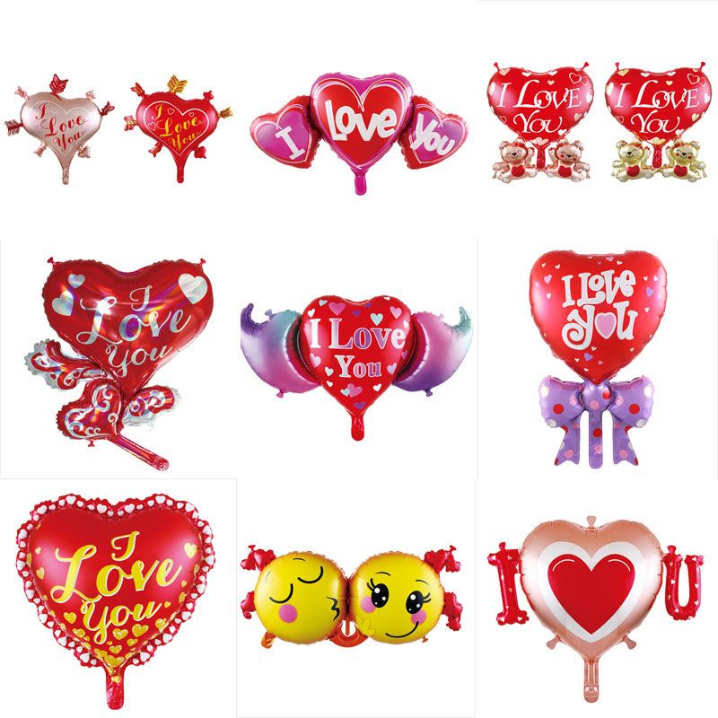 Heart Shaped Foil Balloons Valentines Day I Love You Heart Balloon