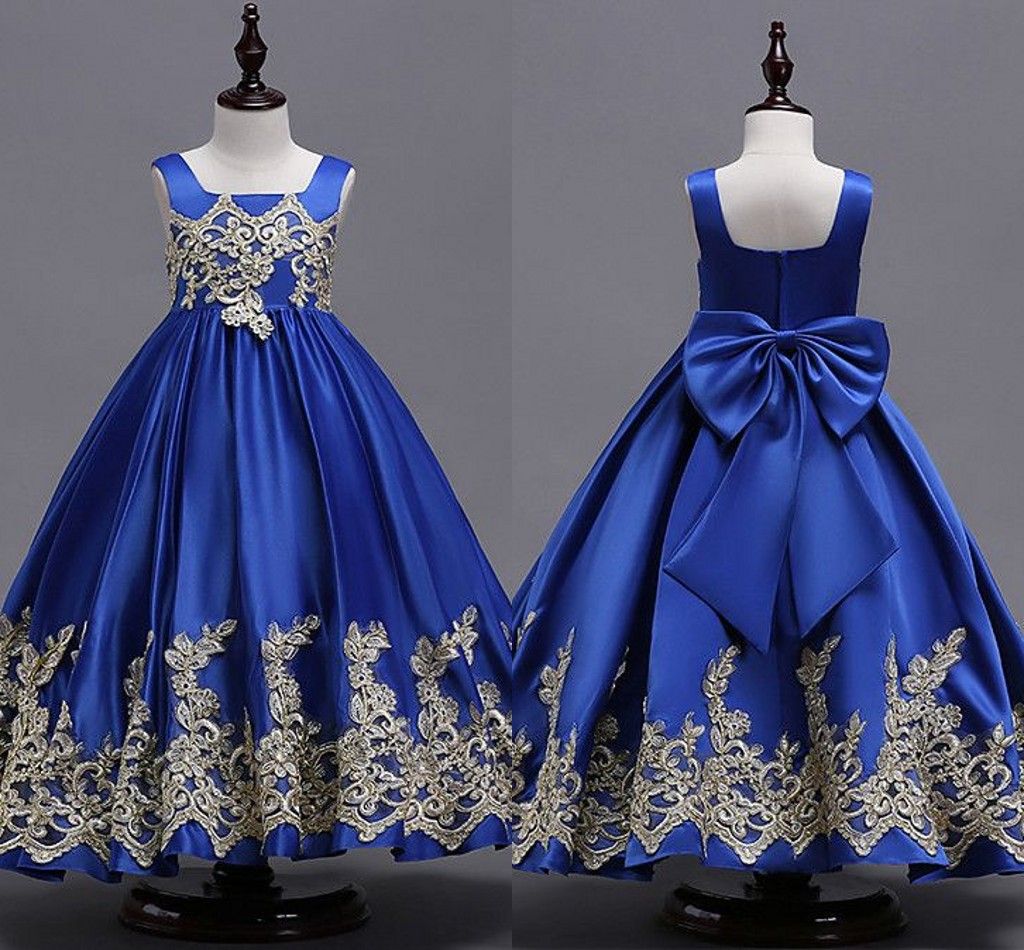 gold and royal blue wedding dress