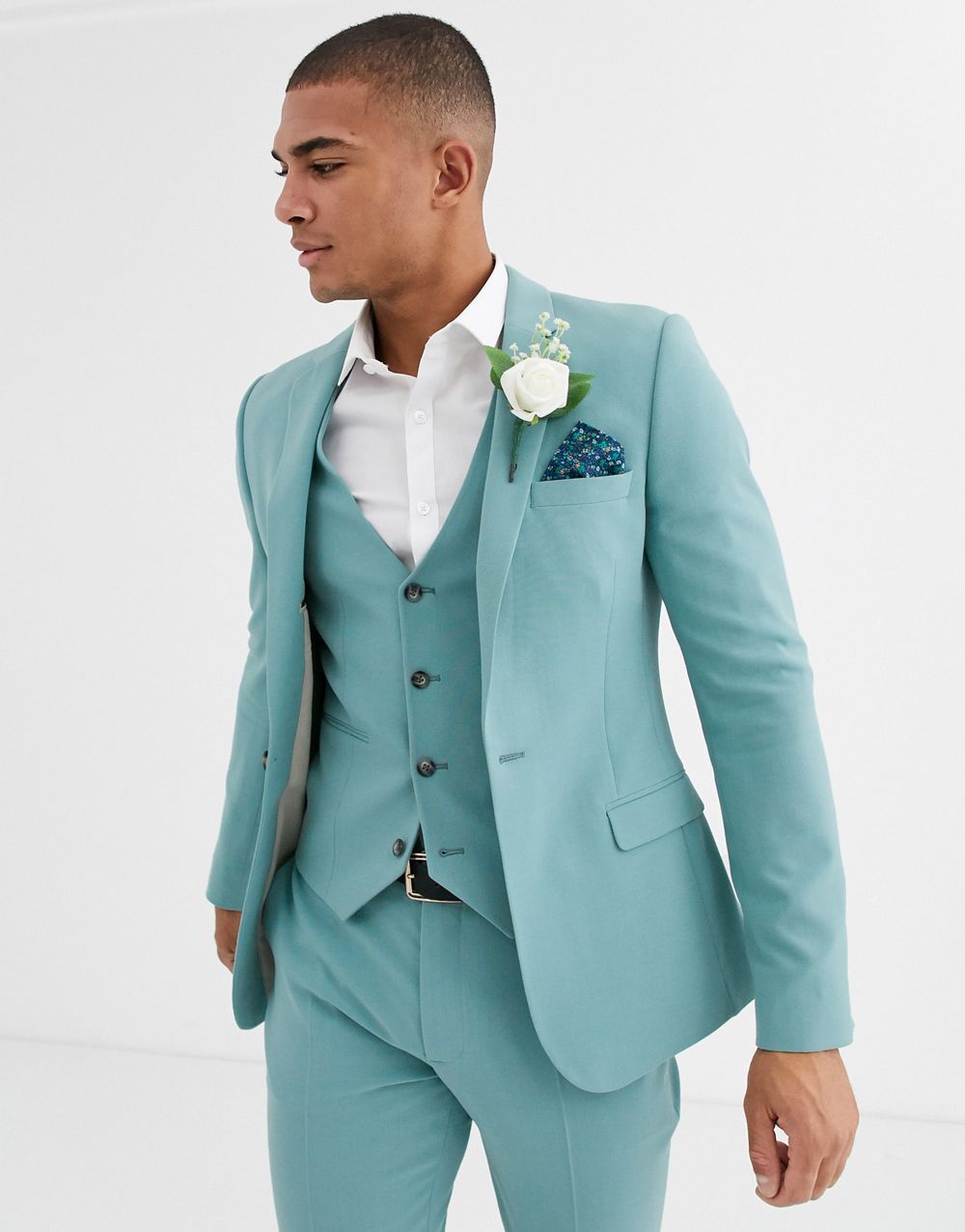Compra Venta Caliente Mint Green Mens Trajes Slim Fit 3 Piezas Playa Playa  Groomsmen TUXEDOS DE BODAS PARA HOMBRES PAZA PEAKED SALAJE FORMAL REST  Chaqueta + Pantalones + Chaleco Barato | Entrega