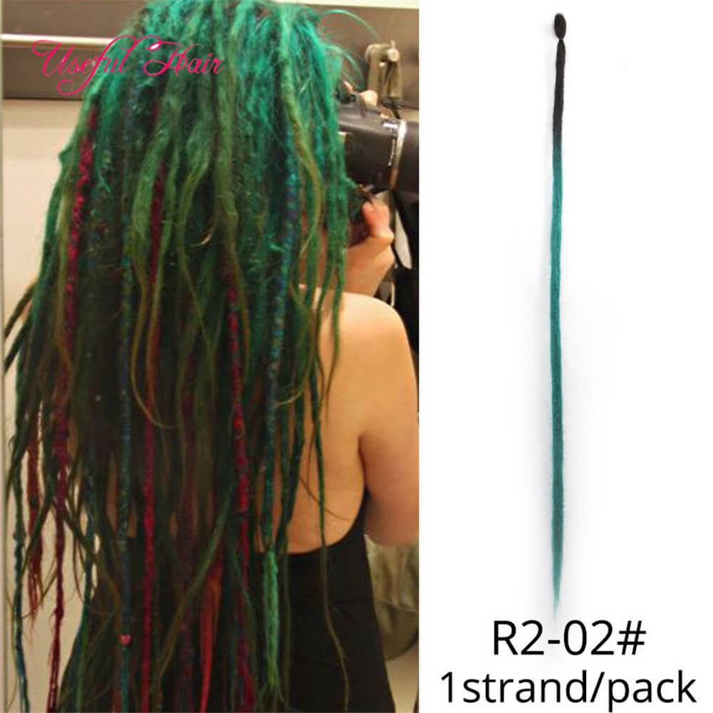 2019 Ponytail Hair Extensions Handmade Dreadlocks Synthetic Hair Extensions Crochet Braid 1strand For Women And Men 20 Inch 2020 Fashion From