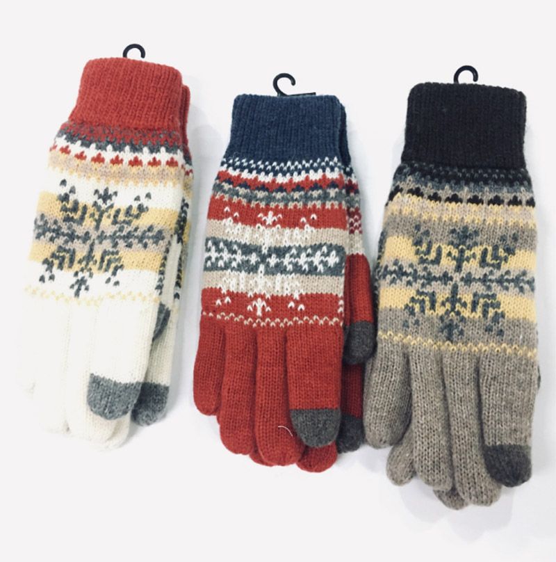 ladies red wool gloves