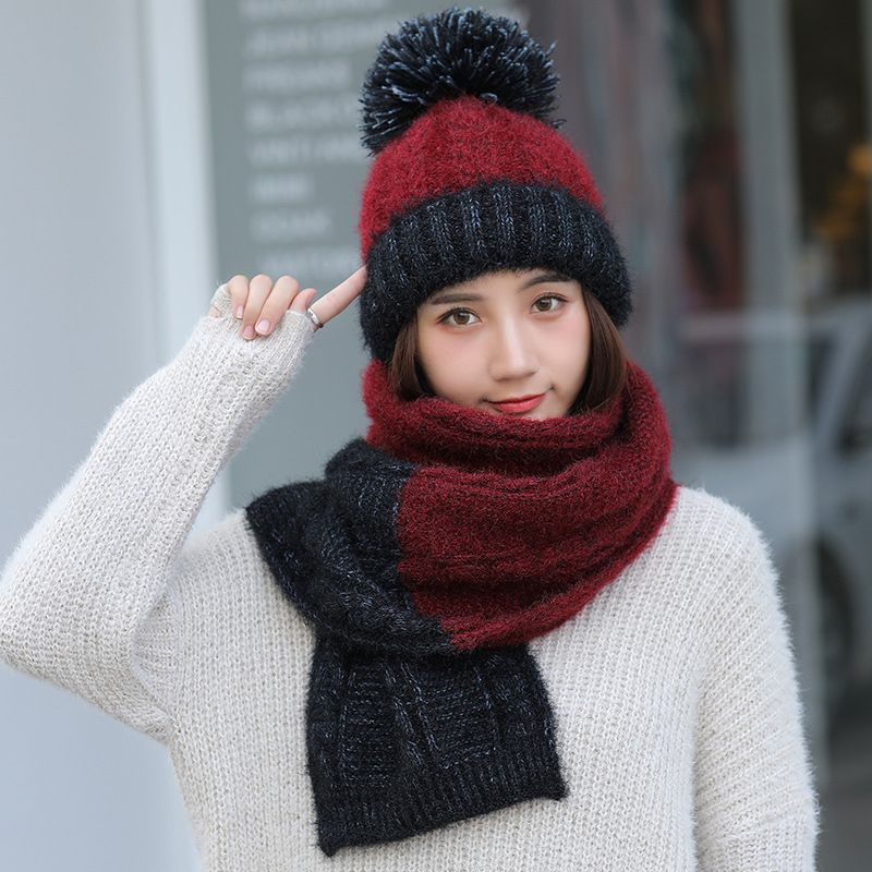 bobble hat scarf and gloves set womens