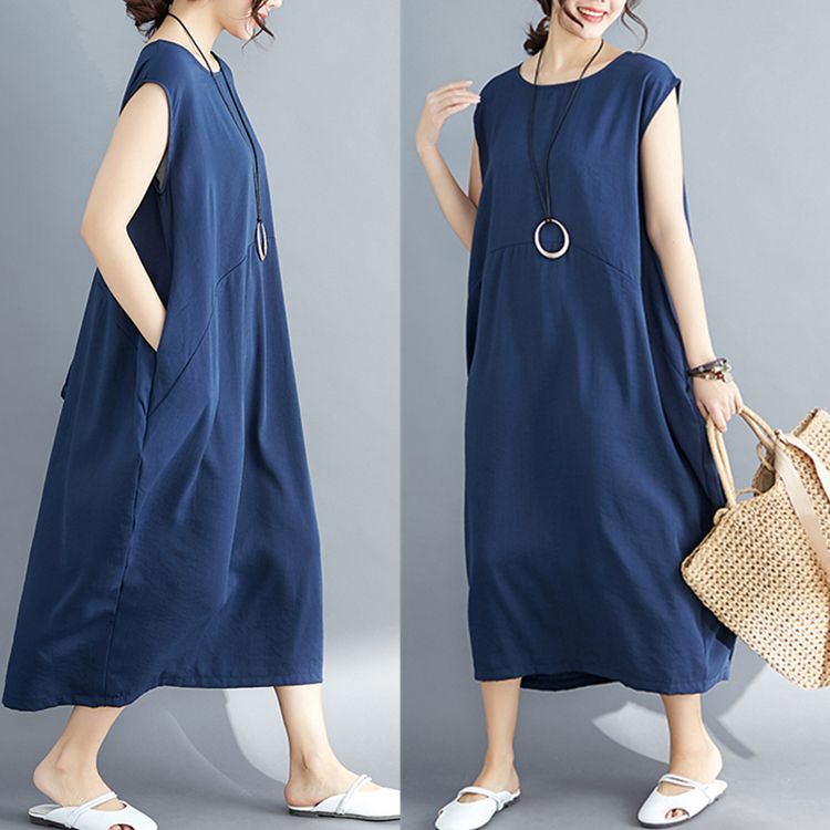 plus size cotton maxi dresses with sleeves