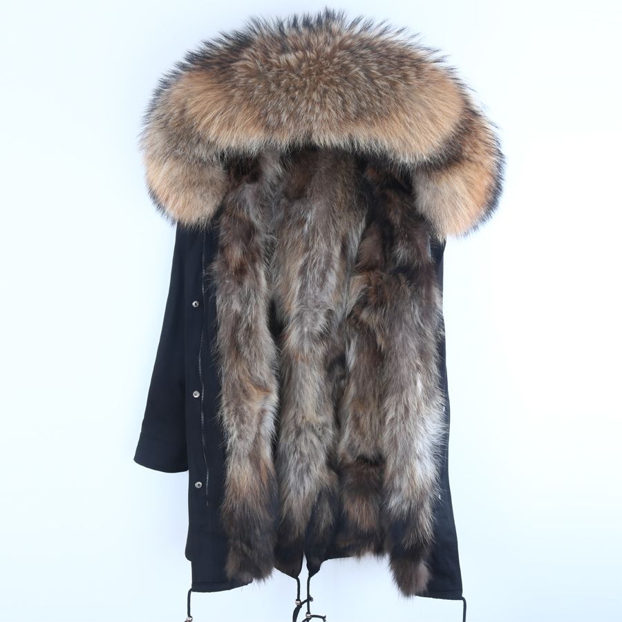 racoon fur hood coat