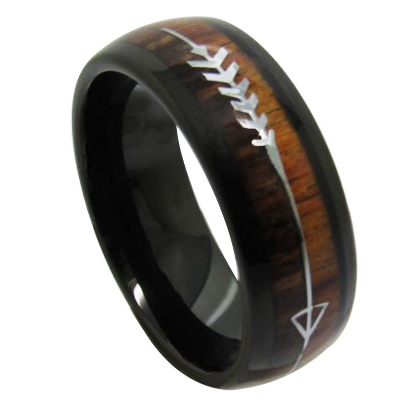 Compra Anillo De Tungsteno Negro Con Incrustaciones De Flecha De Madera Y  Plata De 8 Mm Dos Diferentes Para Hombres Anillo De Joyería Fasshion Barato  | Entrega Rápida Y Calidad | Es.Dhgate