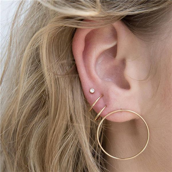 hoop and stud earring
