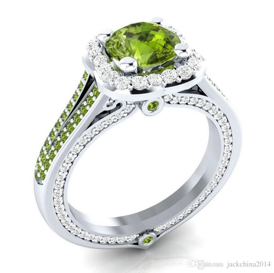 Fashion 925 silver filled anneaux de mariage pour femmes Blanc Saphir Bague Taille 6-10