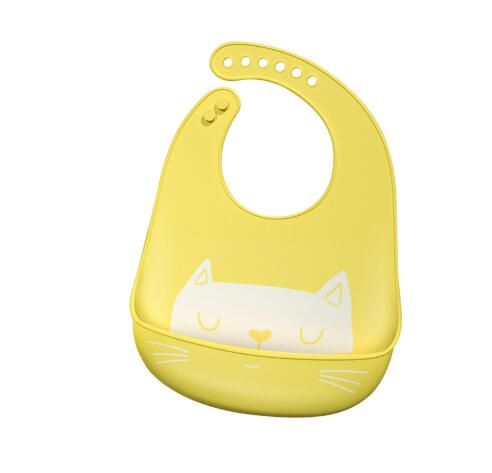 Newborn Baby Cartoon Bibs Waterproof Antifouling Silicone Feeding Saliva Towel