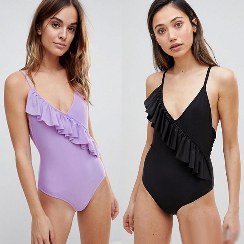 ruffle plunge swimsuit