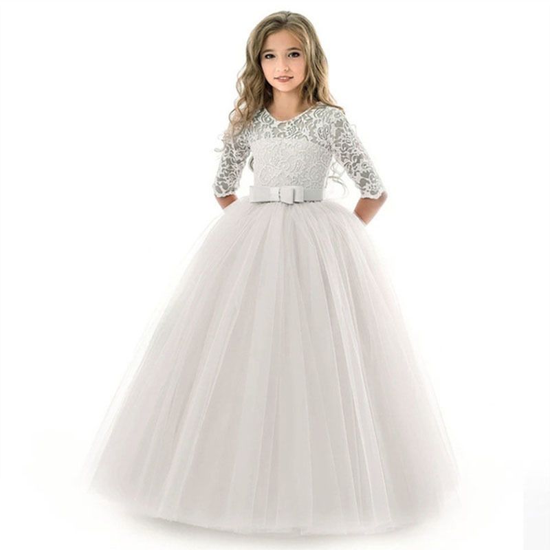 Compra Adolescentes Costume Girls Long Lace Vestido Niños Ropa Princesa  Partido Flor Niños Vestido De Tul Boda Primera Comunión Vestido T200106  Barato | Entrega Rápida Y Calidad | DHgate Spain \u0026 Mexico